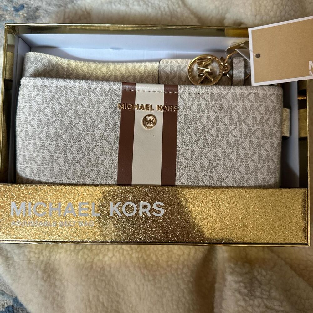 Michael Kors Women's Cream and Tan Belt Bag